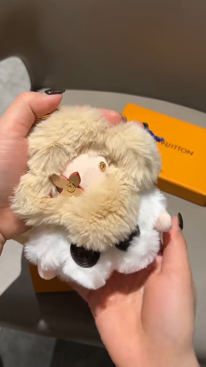 Chaveiro de pelúcia de girassol fofo e fofo