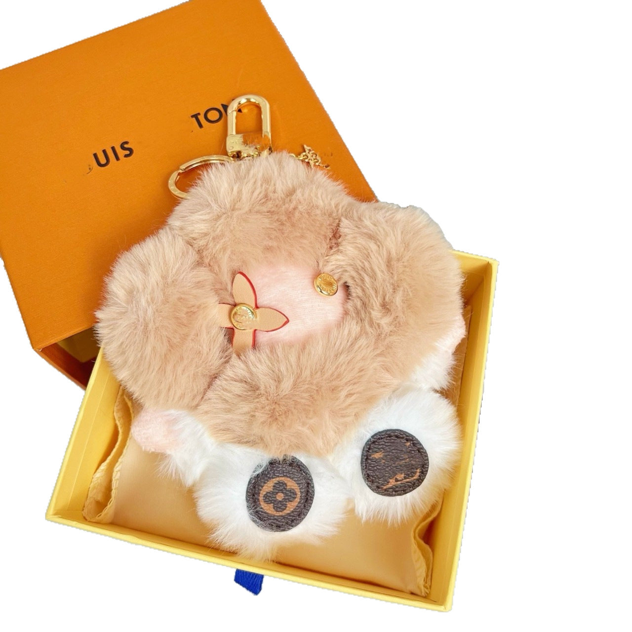 Chaveiro de pelúcia de girassol fofo e fofo