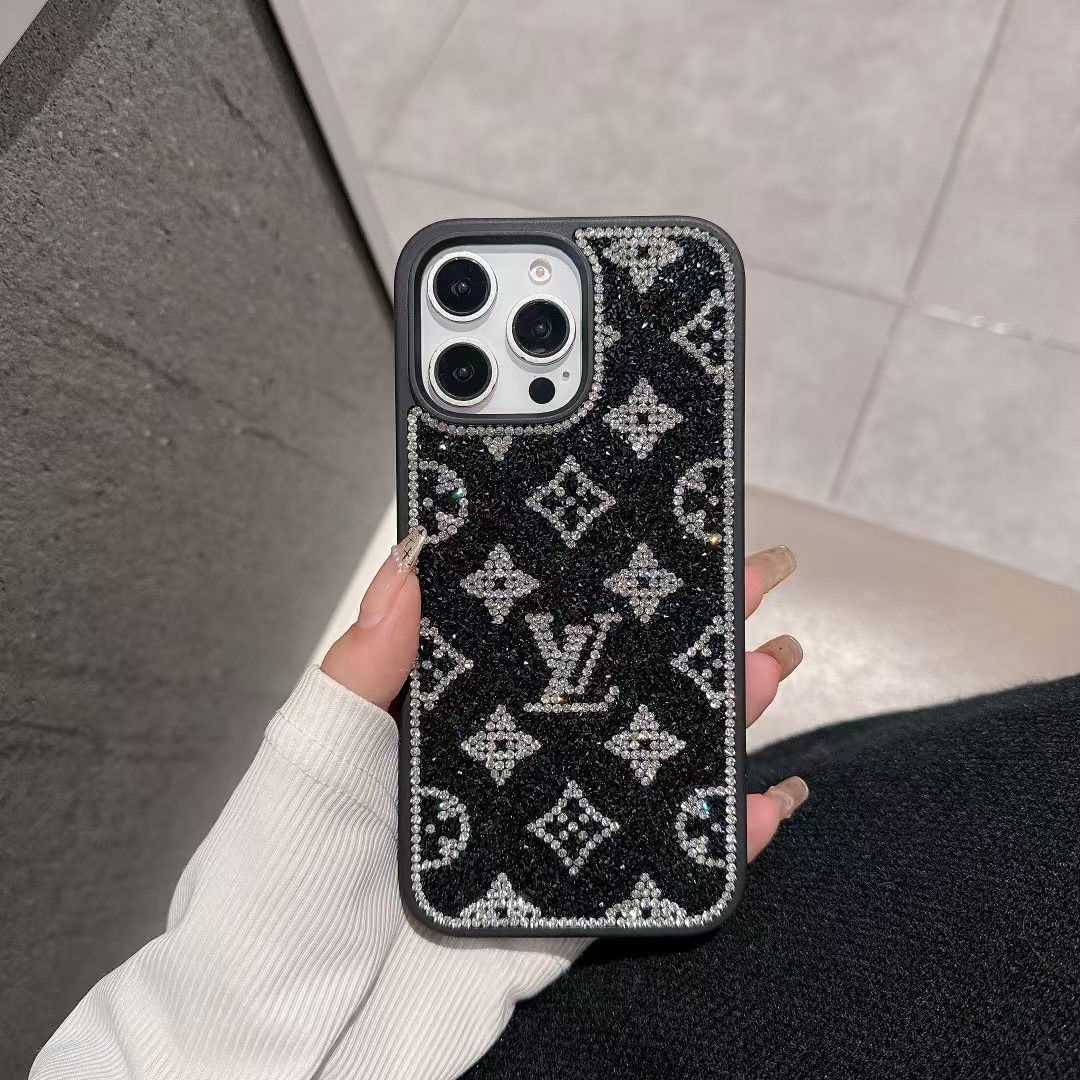 럭셔리 글리터 홀로그램 Y - S - L에서 영감을 받은 iPhone 케이스 - 다이아몬드 샤인 에디션