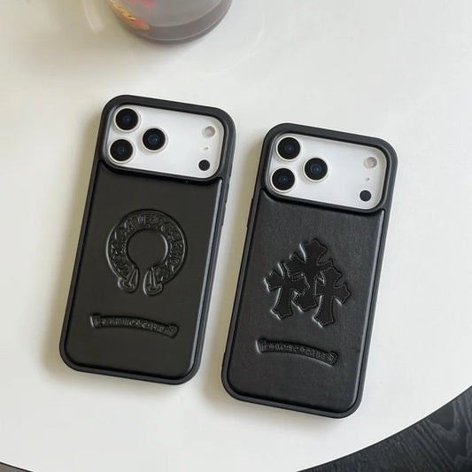 Capa de couro sintético premium para iPhone