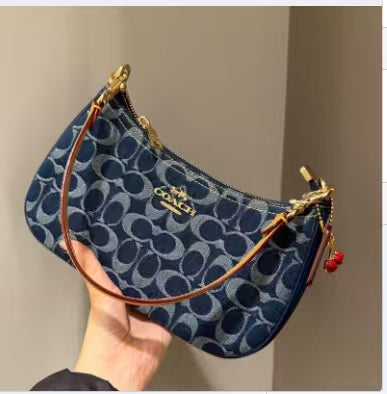 Geantă de umăr cu lanț cu monogramă din denim – Crossbody elegant pentru fiecare zi