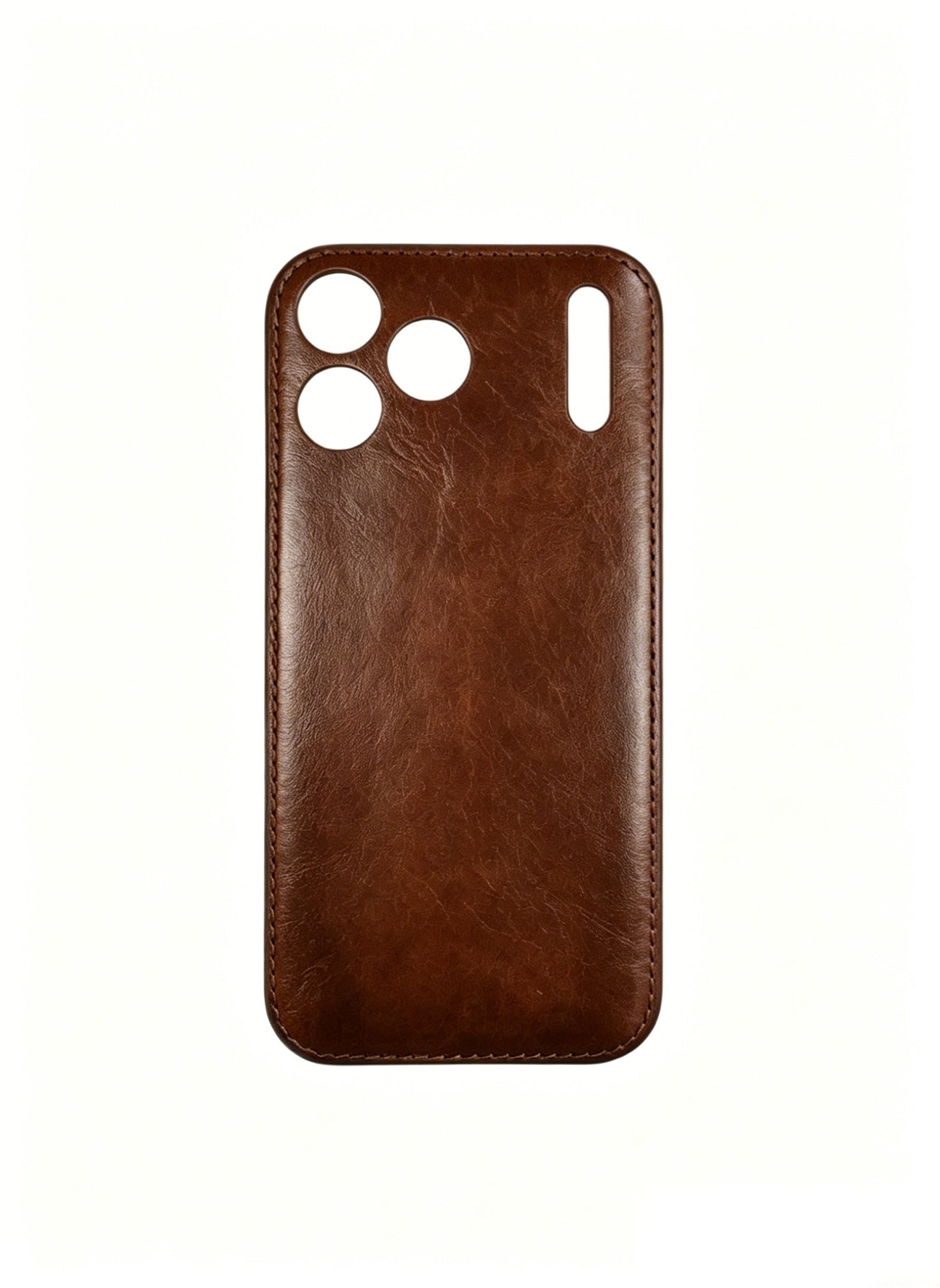 Funda para iPhone de cuero curtido vegetal hecha a mano de Kakavy - Edición Vintage Patina
