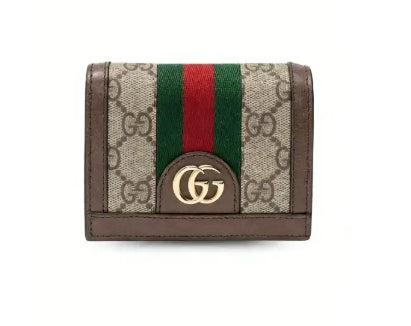 Ophidia GG Card Case Wallet Supreme Canvas Beige Pour Femme‎ 4.3in/11cm 523155 96IWG 8745
