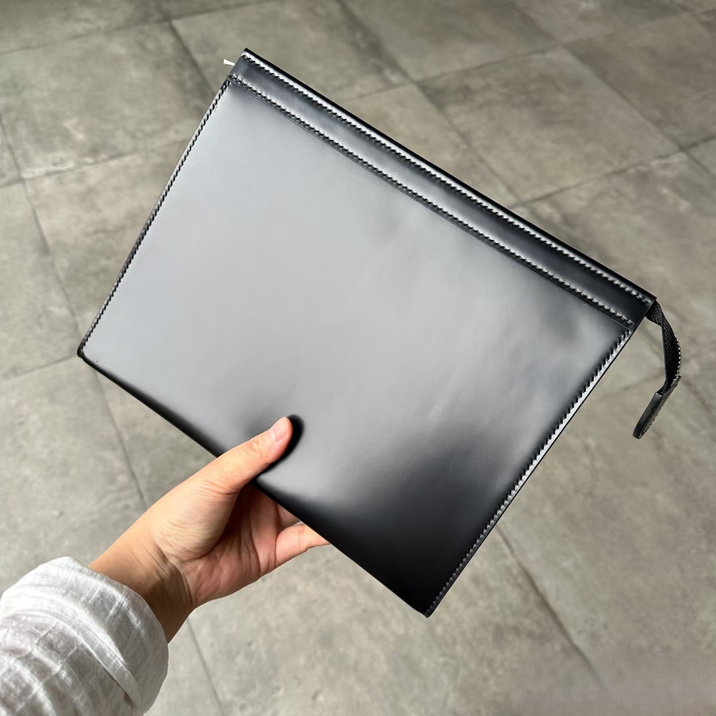 High-quality leather clutch bag
