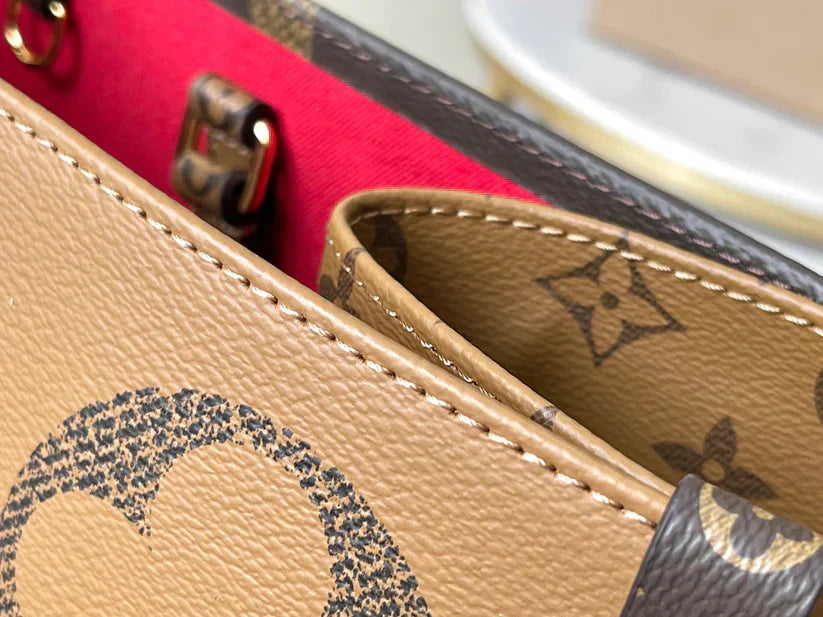 Luxe Monogram Nahkainen Kangaslaukku Käsilaukku