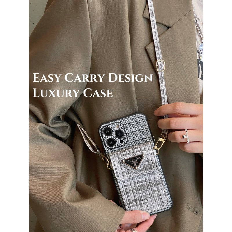 Pra Weave 카드 백 크로스바디 아이폰 케이스