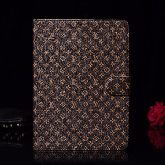 Elegant Monogram Canvas Flip Cover Apple iPad beskyttende lærveske