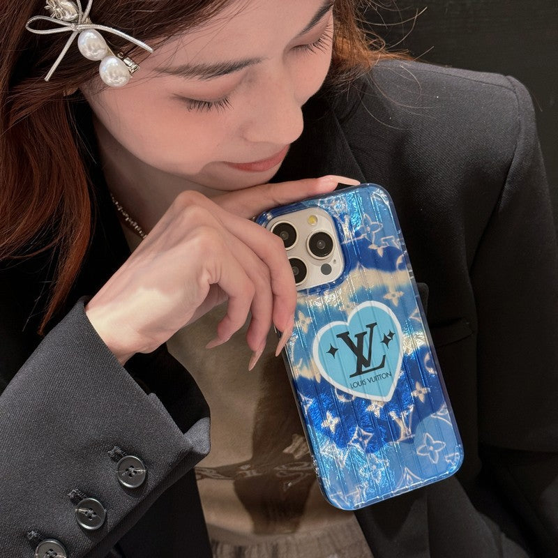 Lou Pink & Coque bleue pour iPhone