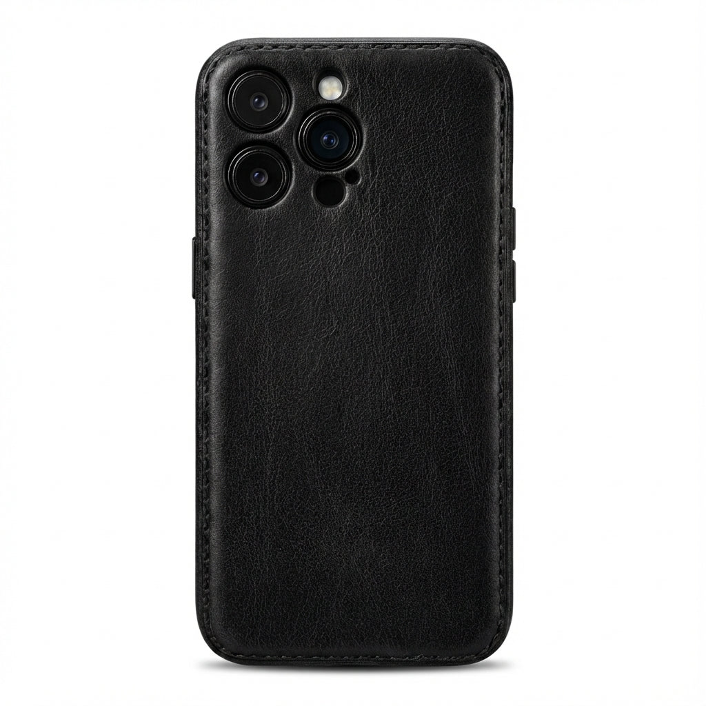 Funda para iPhone de cuero curtido vegetal hecha a mano de Kakavy - Edición Vintage Patina