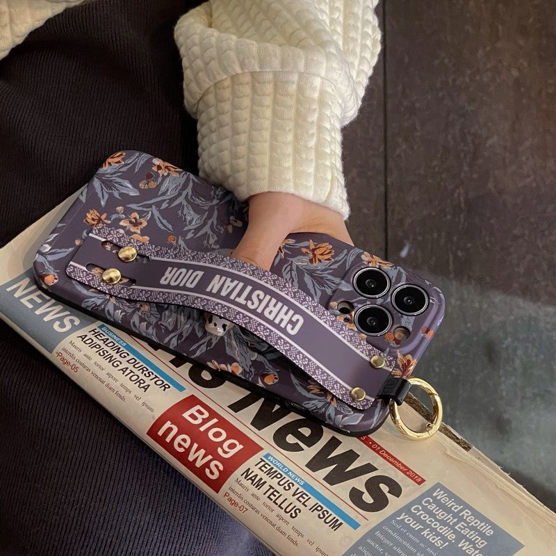 CD Lila & Vitt iPhone-skal med armband