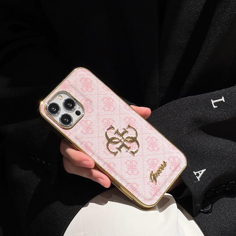 Leren iPhone-hoesje met Gue-logo