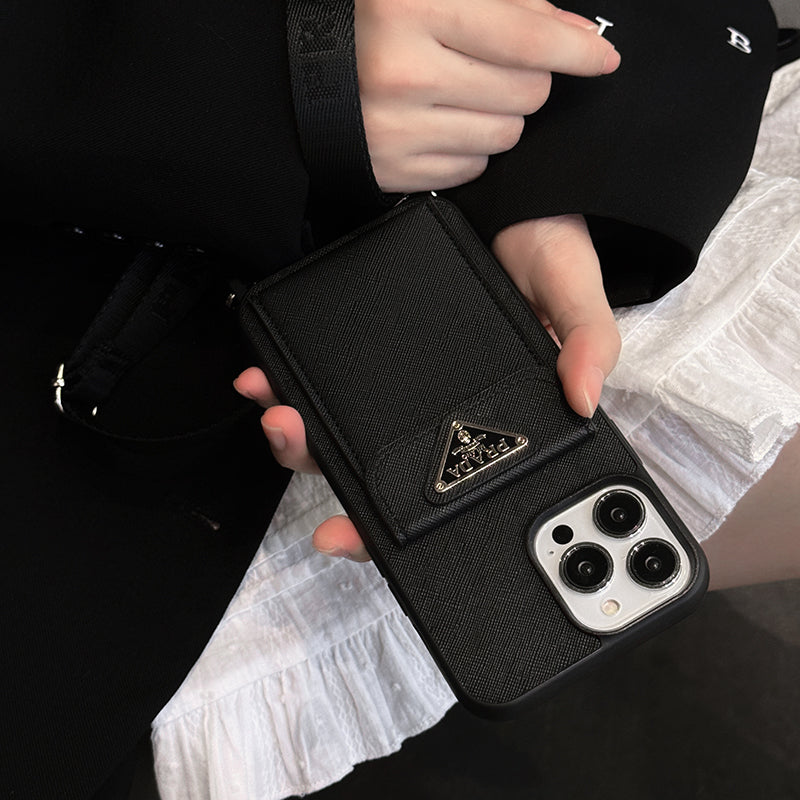Pra Crossbody-iPhone-Hülle aus Leder