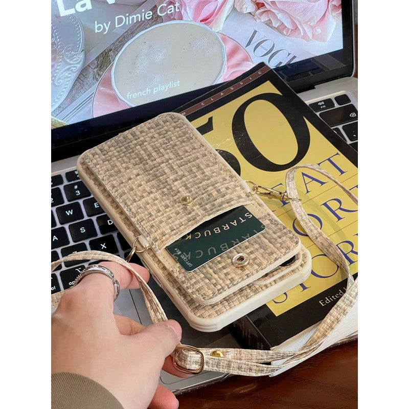 Pra Weave 카드 백 크로스바디 아이폰 케이스