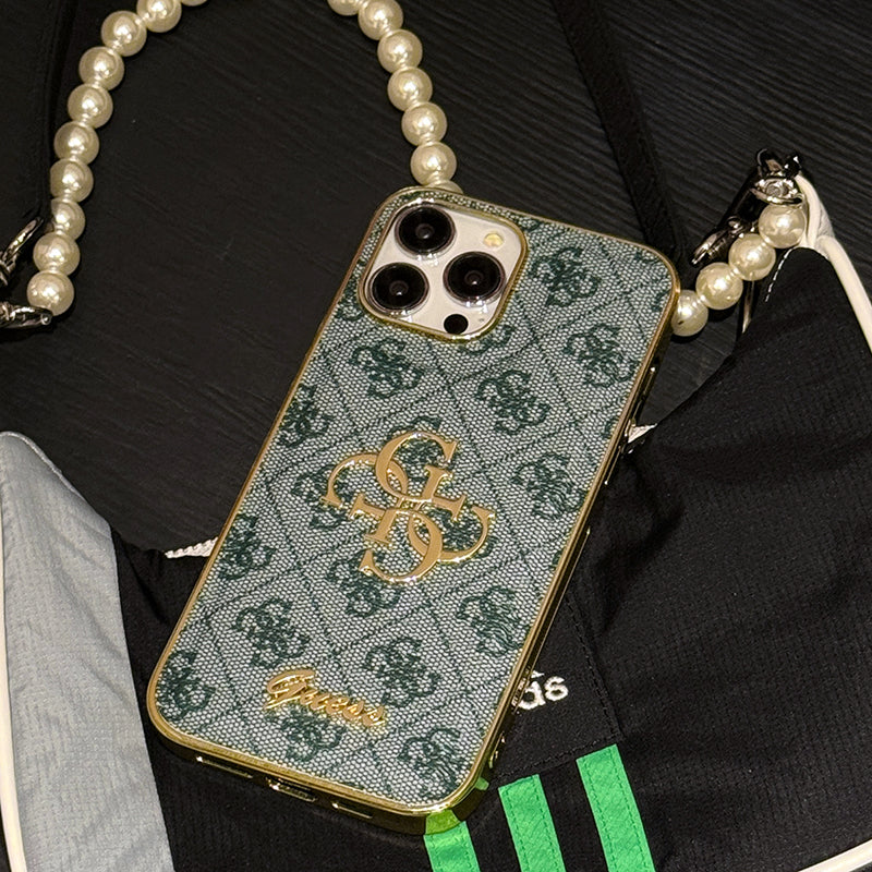 Leren iPhone-hoesje met Gue-logo