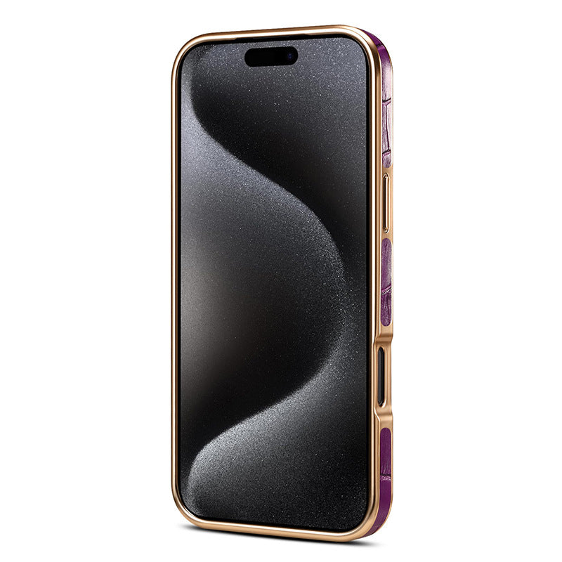 Croc-dombornyomott bőr tok iPhone tokhoz