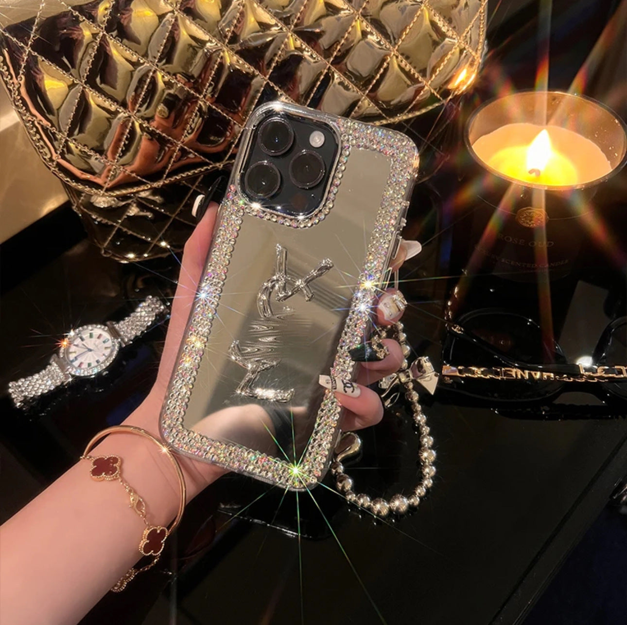 Glamoureuze Beauty Mirror iPhone-hoesje – Make-up & Stijlvol onderweg!