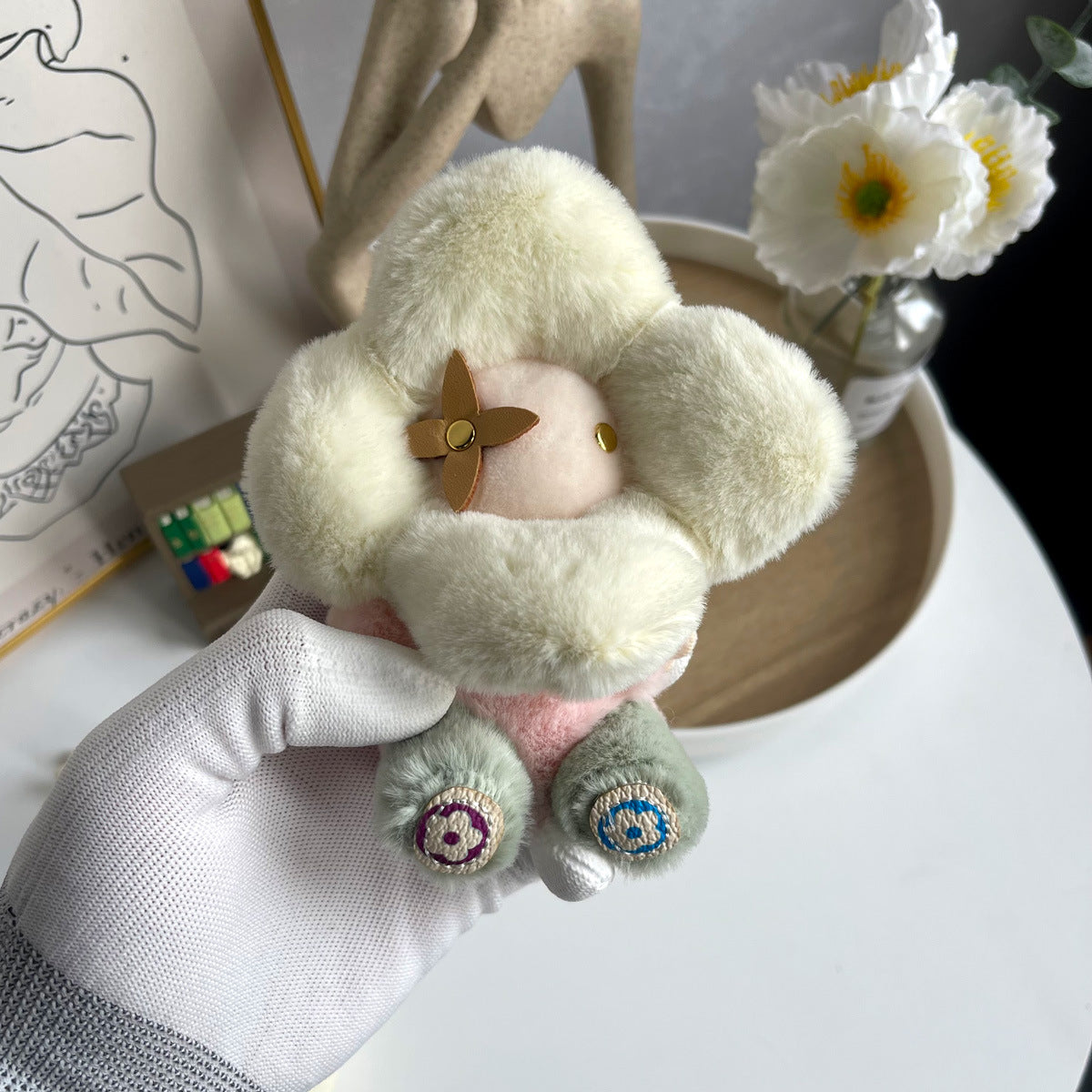 Grazioso portachiavi di peluche a forma di girasole – Ciondolo per borsa Vivian Doll per donna, auto & Decorazione dello zaino