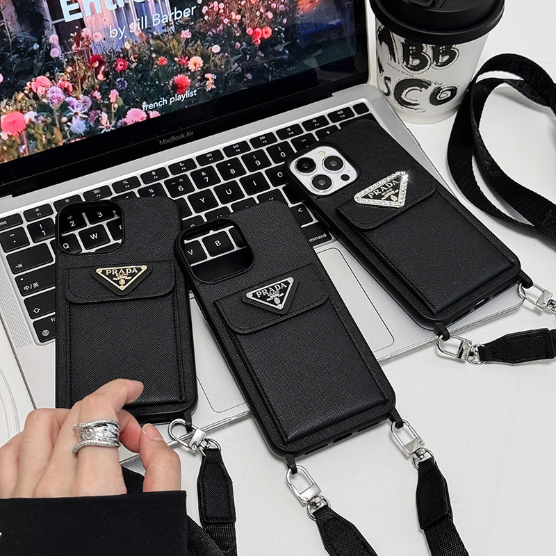 Pra Crossbody-iPhone-Hülle aus Leder