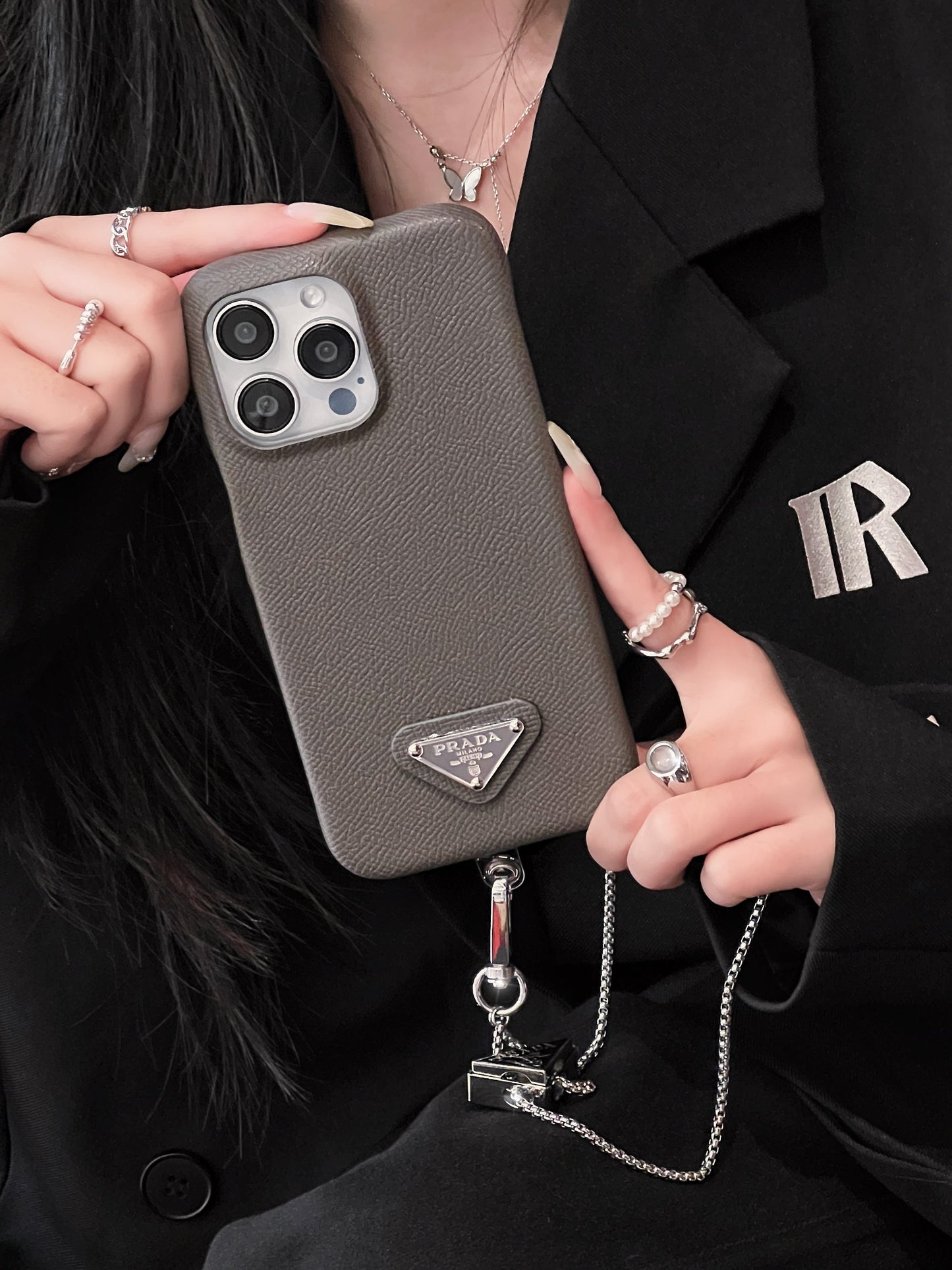 Pra 가죽 크로스바디 아이폰 케이스