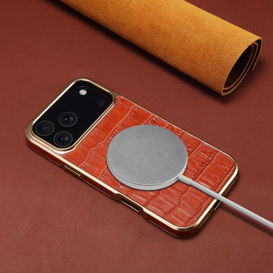 IPhone 鱷魚紋壓花皮革保護殼