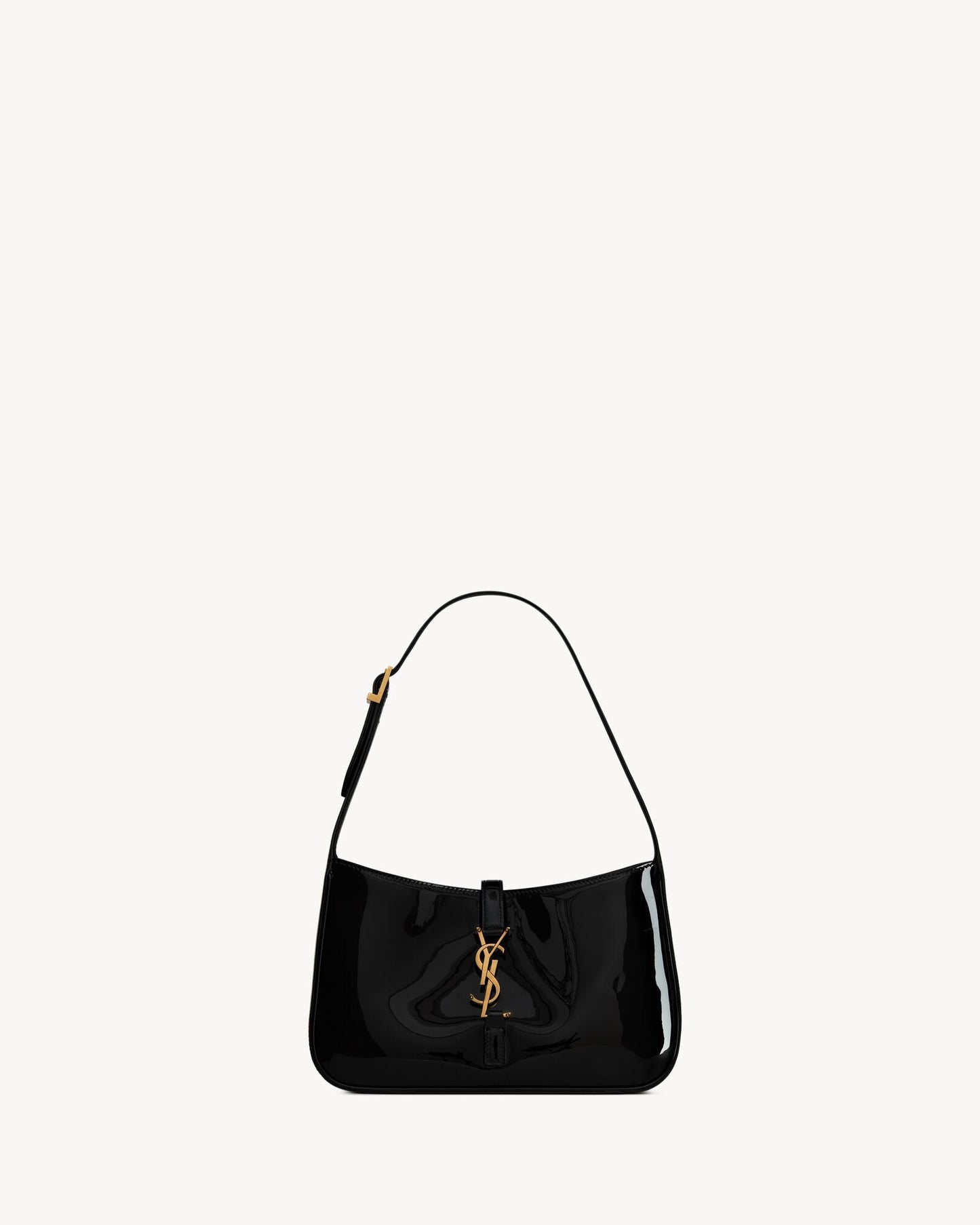 Saint Laurent Le 5 à 7 Lakkbőr Hobo – Burgundy Elegance