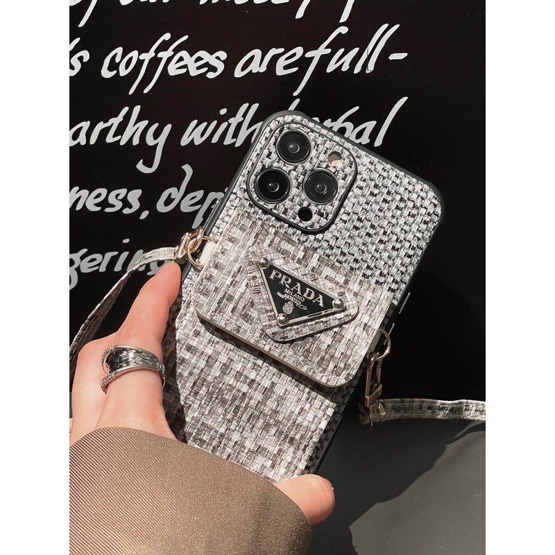 Pra Weave 카드 백 크로스바디 아이폰 케이스