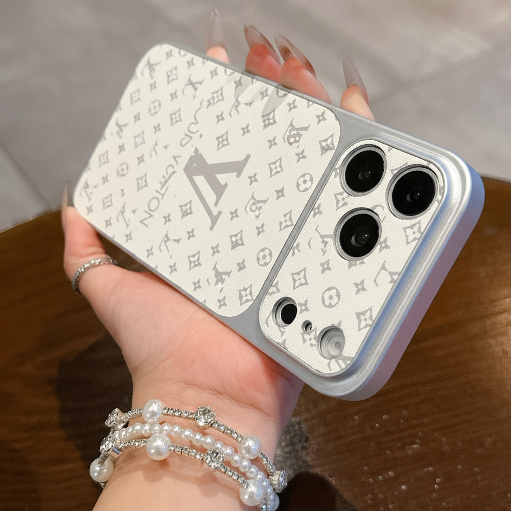Capa luxuosa para iPhone com padrão em relevo