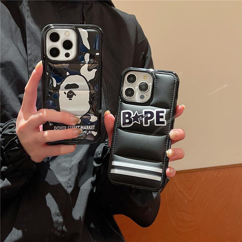 Black or Blue Camo Ape Puffer iPhone case