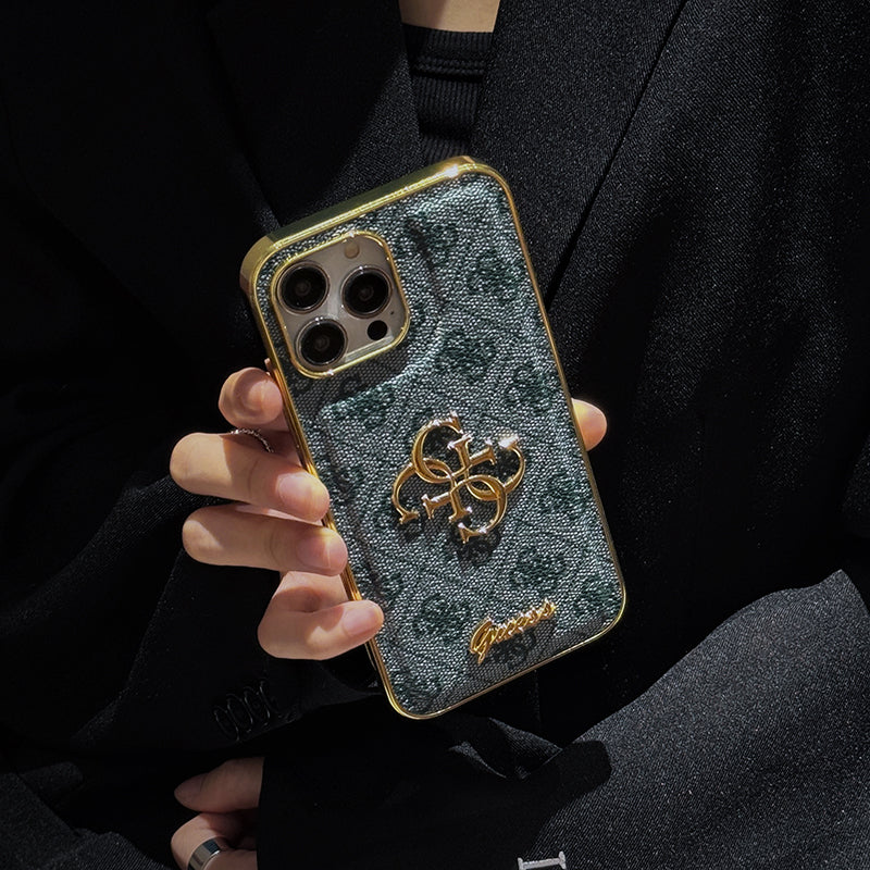 Leren iPhone-hoesje met Gue-logo