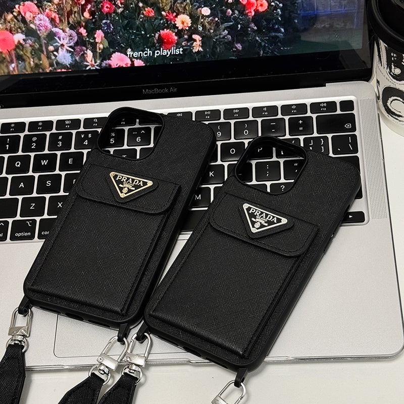 Pra Crossbody-iPhone-Hülle aus Leder