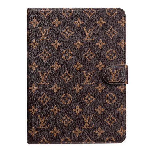 Luksus iPad-deksel Canvas Monogram Leather Fresh Summer Theme Pattern