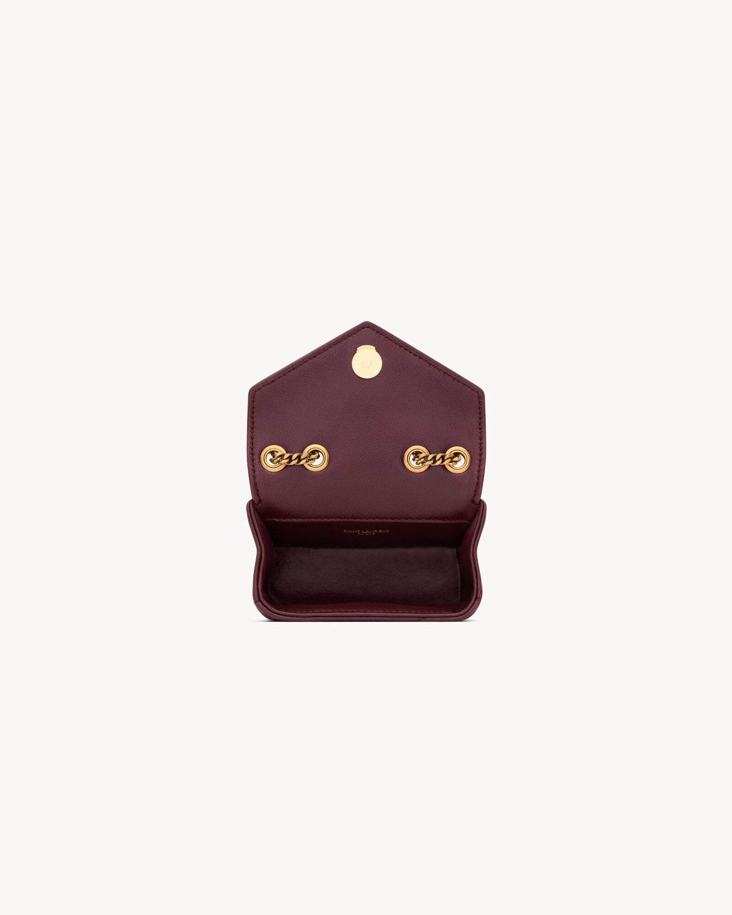 L-Y Cartera de cuero con mini cadena ajustable
