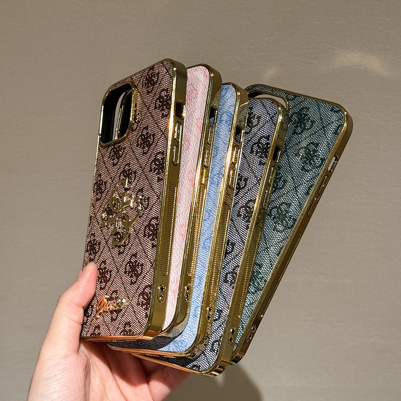 Leren iPhone-hoesje met Gue-logo