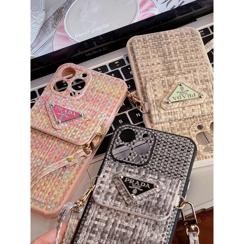 Pra Weave 카드 백 크로스바디 아이폰 케이스