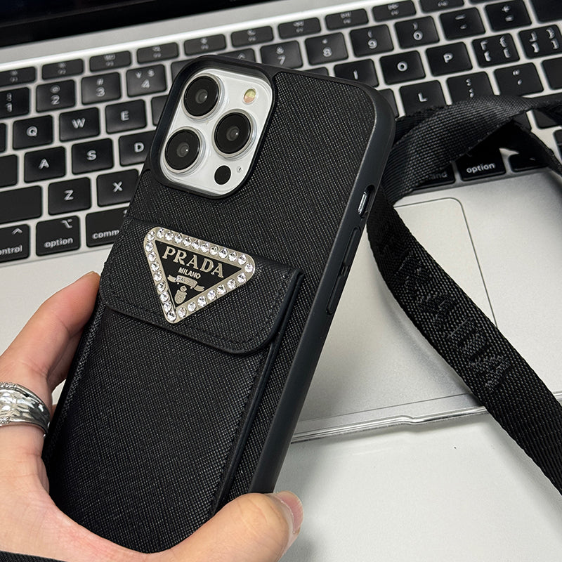 Pra Crossbody-iPhone-Hülle aus Leder