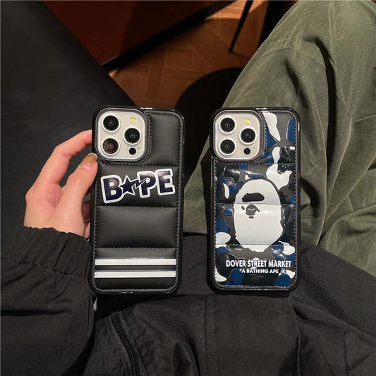Black or Blue Camo Ape Puffer iPhone case