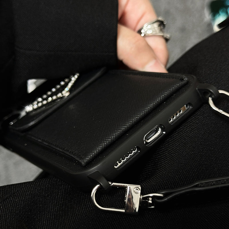 Pra Crossbody-iPhone-Hülle aus Leder