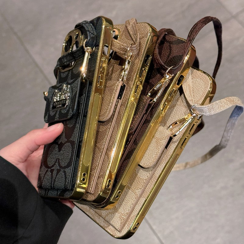 Coa 카드백 가죽 체인 아이폰 케이스