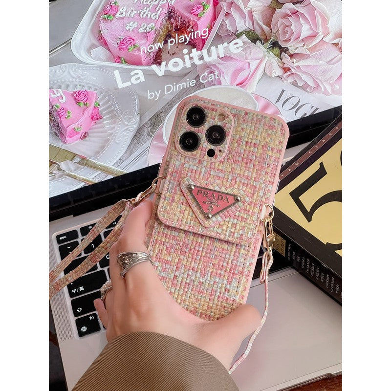 Pra Weave 카드 백 크로스바디 아이폰 케이스