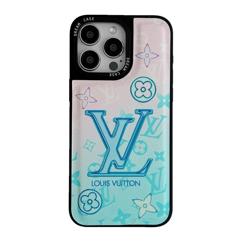 Modré kožené pouzdro na iPhone Lou