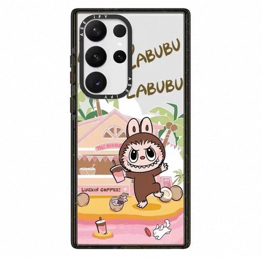 Cute Cartoon Labubu | Outing Sleeping - Phone Case Samsung Galaxy S25 S24 S23 S22 Ultra