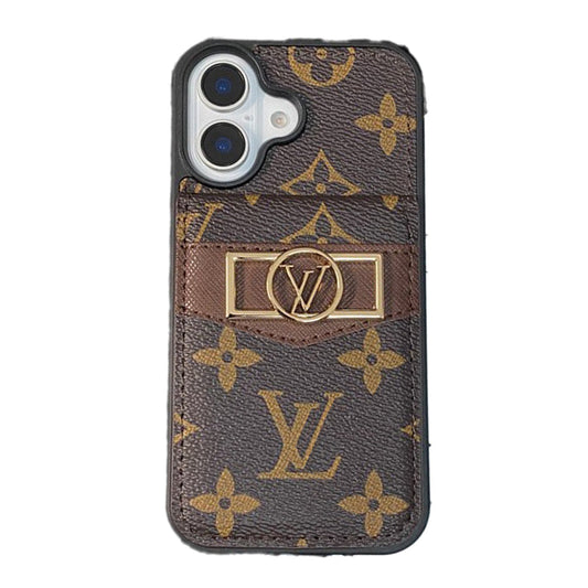 Custodia per iPhone con logo dorato Lou Card Bag