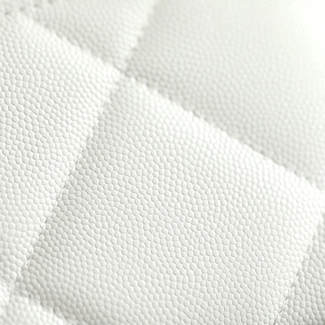 White Quilted Mini Vanity Bag with Gold Chain