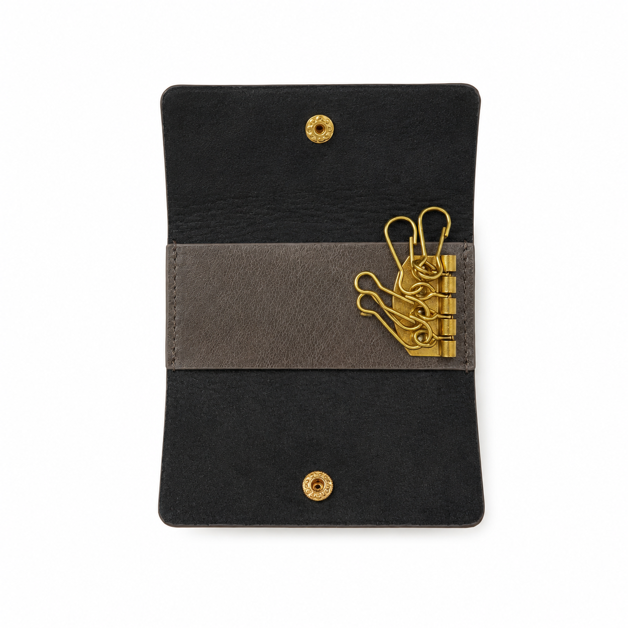 Handcrafted Vintage Leather Key Holder with Brass Hooks