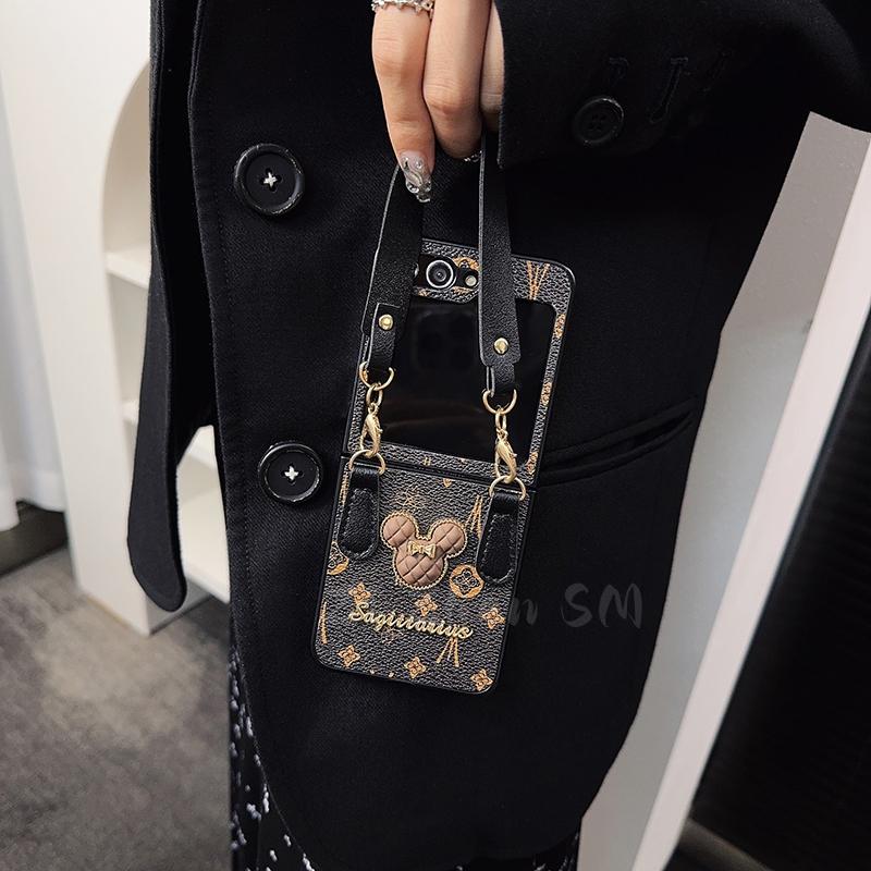 Роскошный кожаный чехол-книжка Samsung Galaxy Z Flip 5/4/3