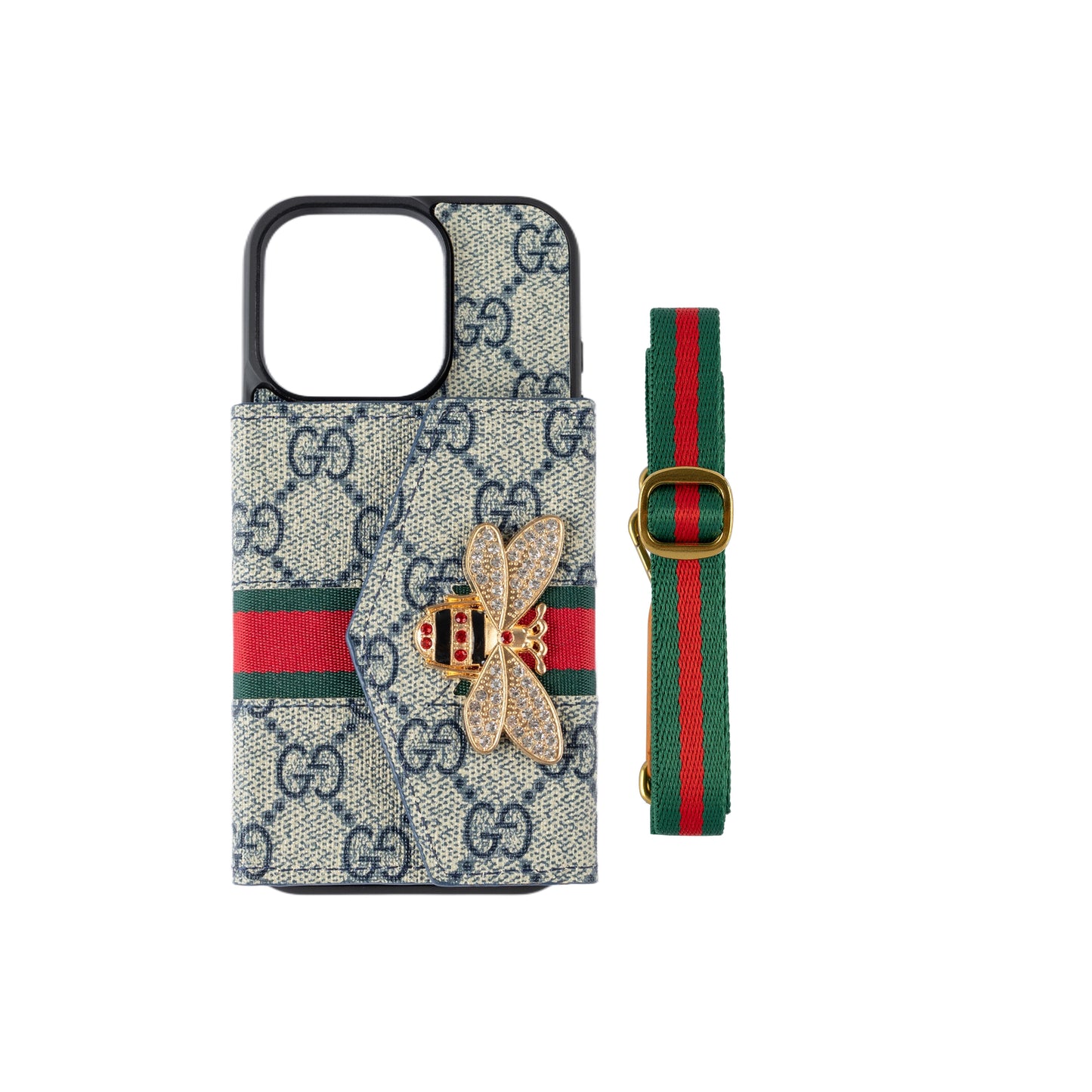 GG Advanced Crossbody iPhone -kotelo korttitaskulla & Olkahihna