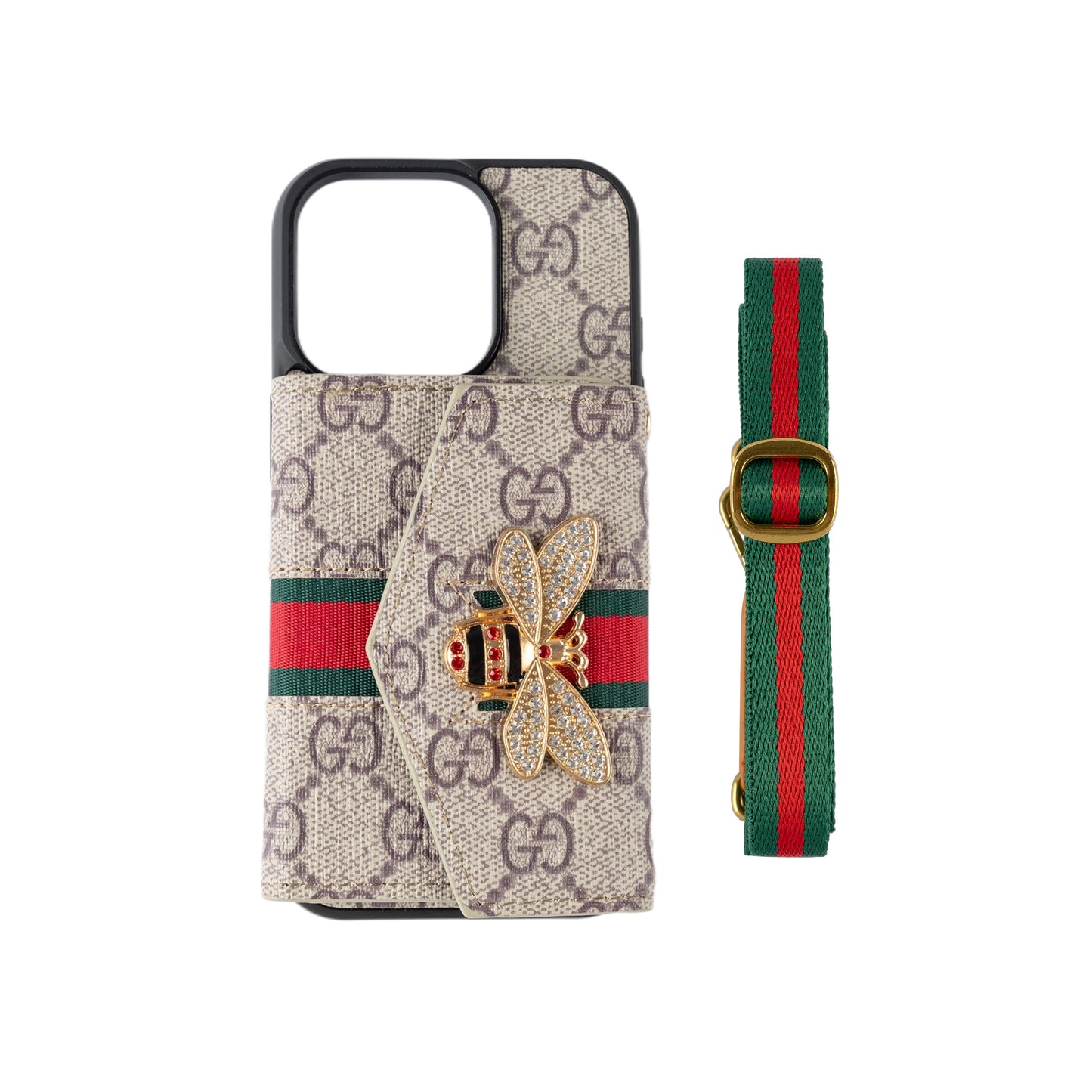 GG Advanced Crossbody iPhone -kotelo korttitaskulla & Olkahihna