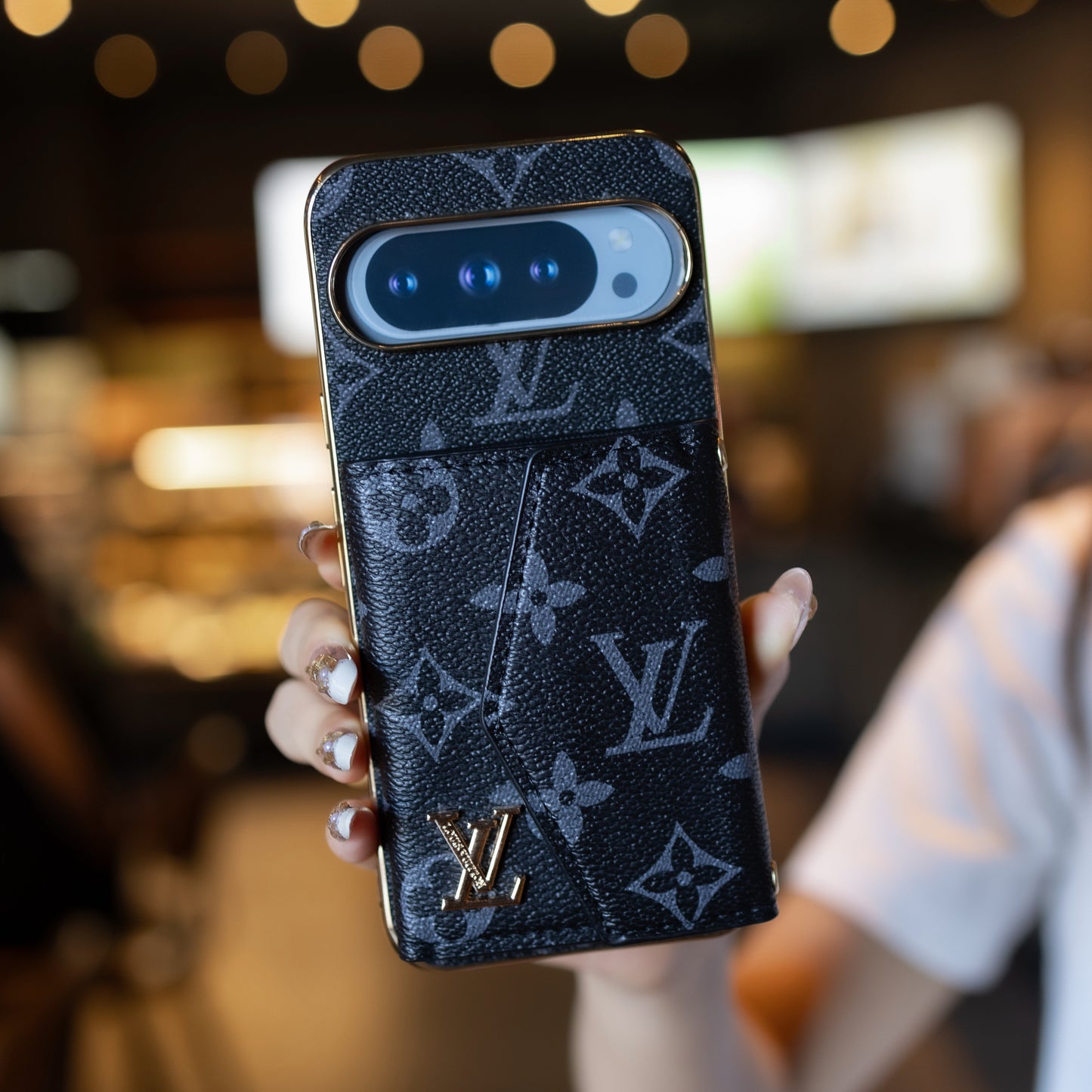 Luxe Google Pixel-telefoonhoesje in kaarthouderstijl