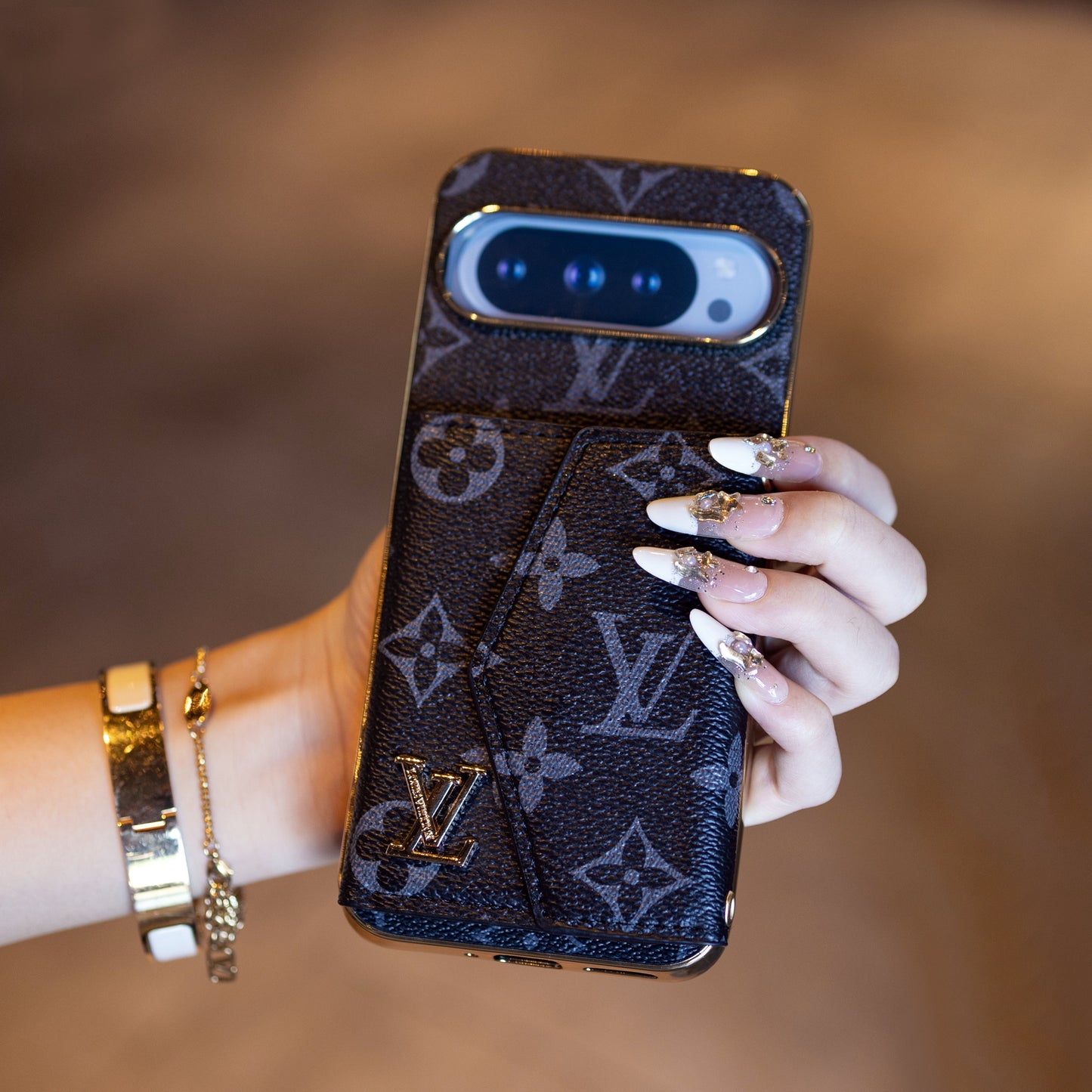 Luxe Google Pixel-telefoonhoesje in kaarthouderstijl