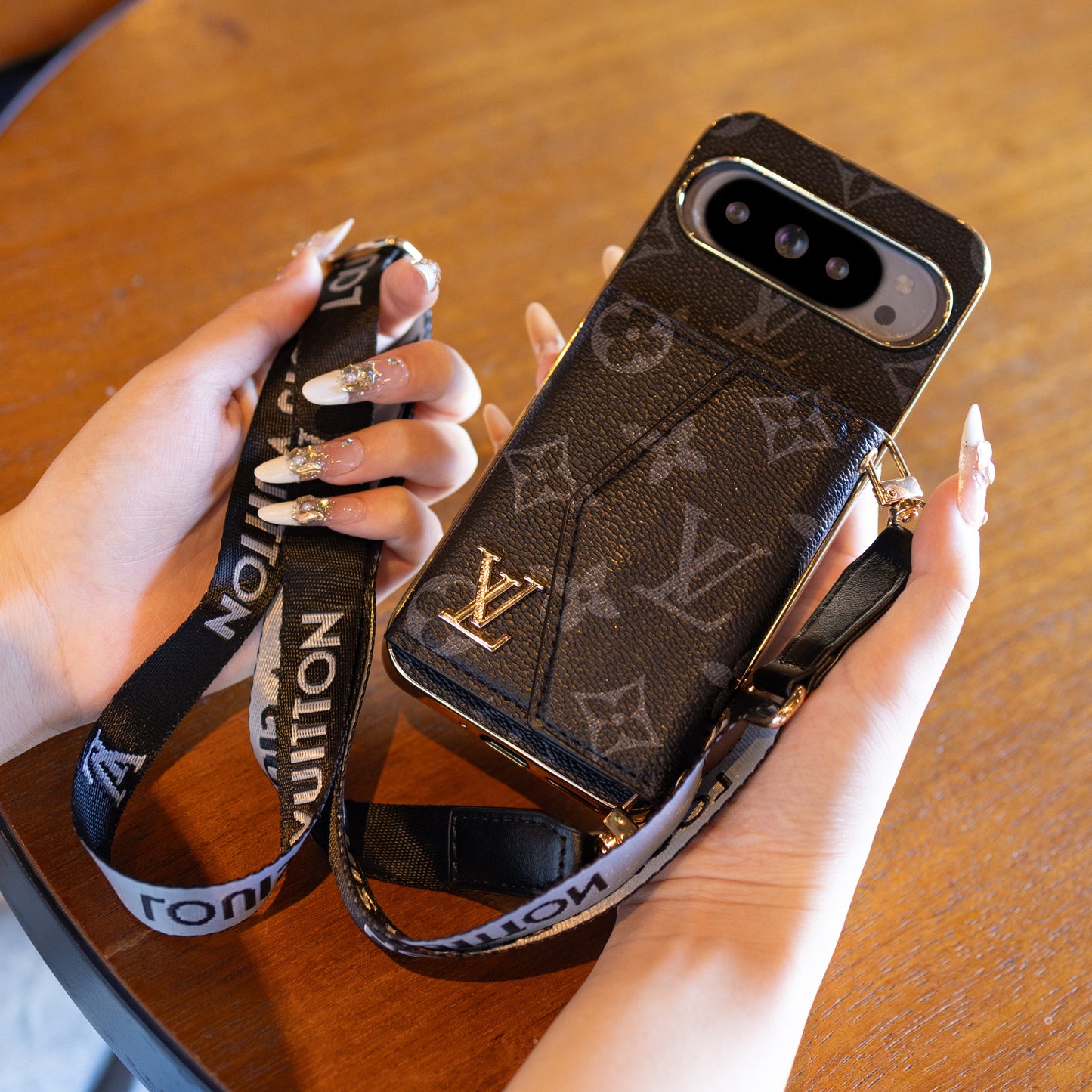 Luxe Google Pixel-telefoonhoesje in kaarthouderstijl